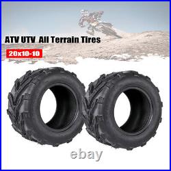 20x10-10 4PR Front ATV Tires 20x10x10 Tubeless Replacement UTV All Terrain Tires