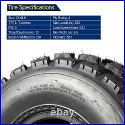 2x ATV Tire 21X8-9 4PR 21x8x9 GNCC 21X8.00-9 Front ATV UTV Tires