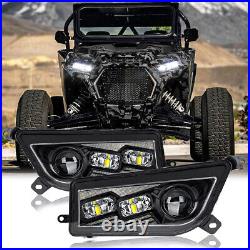 2x For Polaris RZR XP 1000 GENERAL ATV UTV LED Headlights Turn Signal DRL Black
