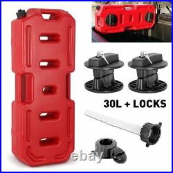 30L Fuel Tank Can Gas Oil Petrol Container Pack withLock Mounts for ATV UTV SUV
