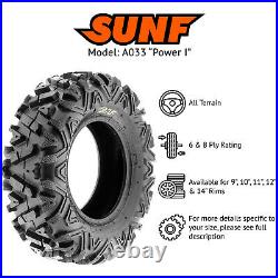 (4) SunF 24x8-12 & 25x10-12 Replacement ATV UTV Tires Tubeless 6 PR Power. I A033