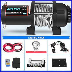 4500LBS Electric Winch Towing Truck Steel Wire Rope Off Road ATV UTV 12V