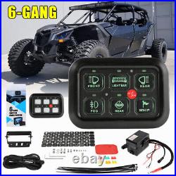 6 Gang Switch Panel Green Back Lights for Can-Am Polaris RZR UTV ATV Accessories