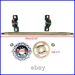 60cm Rear Axle Track Assemly with428 37T Sprocket For Go Kart ATV Triangle Wheel