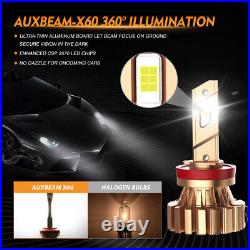 AUXBEAM 9005+H11+H11 FANLESS LED Headlight Bulb Kit Combo Beam& Fog Lights White