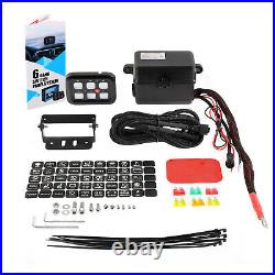 For ATV UTV 6 Gang LED Work Light Control Switch Panel Circuit Relay System Blue