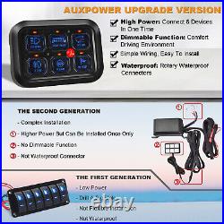 For ATV UTV 6 Gang LED Work Light Control Switch Panel Circuit Relay System Blue