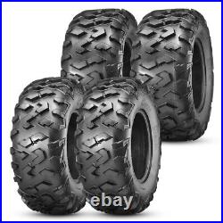 Four 25x10-12 ATV Tires 25x10x12 UTV Tires All Terrain 6Ply Tubeless Replacement