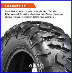 Four 25x8-12 ATV Tires 25x8x12 UTV Tires All Terrain 6Ply Tubeless Replacement