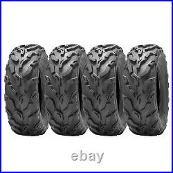 Four 25x8-12 ATV Tires 6Ply 25x8x12 UTV All Terrain Tires Tubeless Replacement