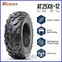 Full Set 4 25x8-12 25x10-12 ATV Mud Tires 6Ply UTV All Terrain Replacement Tyres