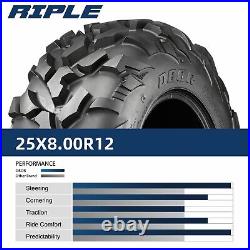 Full Set 4 Radial 25x8x12 25x10x12 ATV Tires UTV Mud 6PR Latest Replacement Tyre