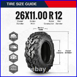 Full Set 4 Radial 26x9x12 26x11x12 ATV Tires UTV Mud 6PR Latest Replacement Tyre
