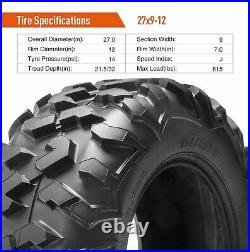 Premium Set 2 27X9-12 ATV Tires UTV SXS Heavy Duty 6PR 27X9X12 Replacement Tyres