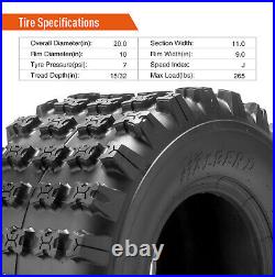 Premium Set 4 22X7-10 20x11-10 ATV Tires Heavy Duty Tubeless Replacement Tyres