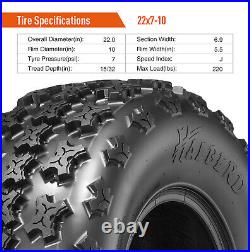 Premium Set 4 22X7-10 22x10-9 ATV Tires Heavy Duty Tubeless Replacement Tyres