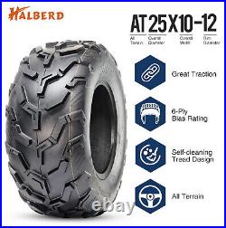 Set 2 25x10-12 UTV ATV Tires 6PR 25x10x12 All Terrain Heavy Duty Replace Tyre US