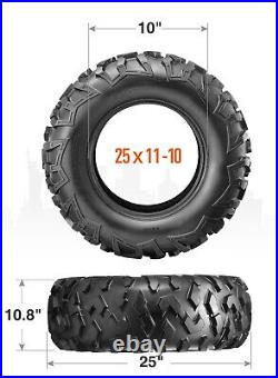 Set 2 25x11-10 ATV Tires 25x11x10 UTV All Terrain 6Ply Heavy Duty Replace Tyres