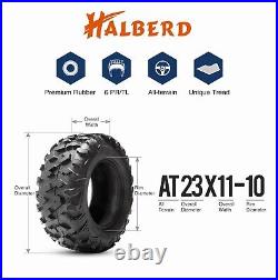 Set 2 6Ply 23X11-10 ATV Tires 23x11x10 All Terrain UTV Tubeless Replacement Tyre