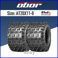 Set 2 OBOR ADVENT 20x11-8 20x11x8 UTV ATV Tires Heavy Duty Replace All Terrain