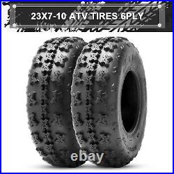 Set Of 2 23x7-10 Sport Quad ATV Tires 23x7x10 Upgrade GNCC Race Replace Front