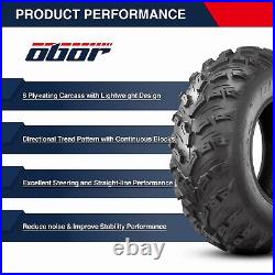 Set Of 2 OBOR 25x8-12 ATV MUD Tires 25x8.00x12 UTV Tyres 6Ply Heavy Duty Replace