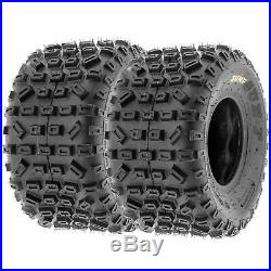 Set of 4, 21x6-10 & 18x10-8 Replacement ATV UTV 6 Ply Tires A035 by SunF