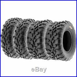 Set of 4, 25x10-12 & 25x11-12 Replacement ATV UTV 6 Ply Tires A010 by SunF