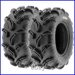 Set of 4, 25x8-12 & 25x10-12 Replacement ATV UTV 6 Ply Tires A048 by SunF