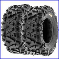 Set of 4, 25x8-12 & 25x10-12 Replacement ATV UTV SxS 6 Ply Tires A033 by SunF