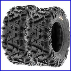 Set of 4, 25x8-12 & 25x12-9 Replacement ATV UTV SxS 6 Ply Tires A033 by SunF
