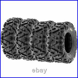 Set of 4, 26x8-12 & 26x10-12 Replacement ATV UTV SxS 6 Ply Tires A033 by SunF