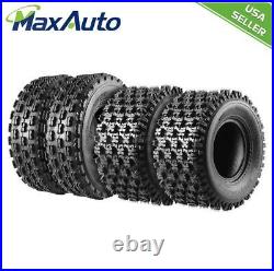 Set of 4 MaxAuto ATV/UTV Tires 22X7-10 Front & 20X10-9 Rear/4Ply
