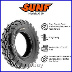 SunF 25x10-12 & 25x11-12 25 Replacement 6x6 ATV UTV Tires 6 PR A010 Set of 6