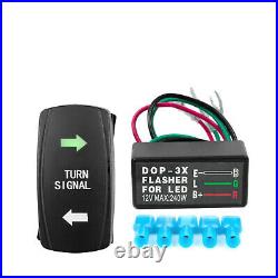 Turn Signal Kit Rocker Switch Blinker SPDT WithFlasher For Car Motorcycle ATV UTV