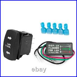 Turn Signal Kit Rocker Switch Blinker SPDT WithFlasher For Car Motorcycle ATV UTV